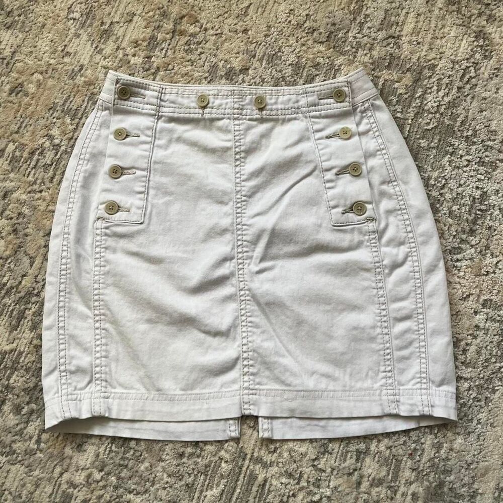 Free People boho white mini skirt with button details size 0